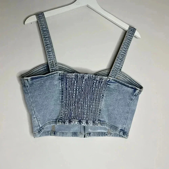 Wild Fable Women's Denim Zip-Front Corset Tank Top - Picture 9 of 12